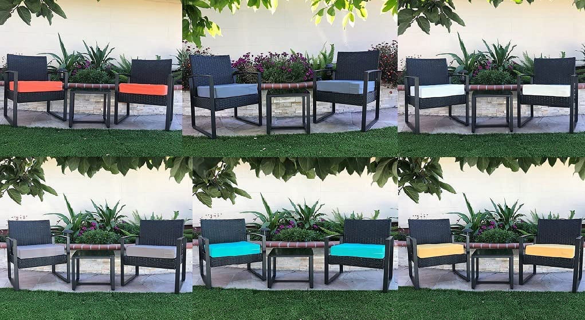 Burgundy  Outdoor Water Patio Chair Cushion Seat Pillow Covers (24 Inch x24 Inch x4 Inch (3 Covers))