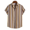 thumbnail image 2 of Mens Shirts Summer Men's Shirt Striped Hawaiian Lapel Shirt Beach Casual Shirt Top Blouse, 2 of 6