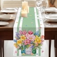thumbnail image 3 of Table Runners 90 Inches Long Dress Scarves, Watercolor Floral Farmhouse Coffee/Dining/Kitchen Table Runner for Living Room, Spring Flowers Butterflies Leaves Green 13x90 Inch, 3 of 9