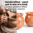 thumbnail image 5 of EFISPSS Hand-Patted Glaze Self Watering Ceramic Planter with Inner Clay Pot, 6 Inch Terracotta Orange African Violet Pots, Indoor Herb & Plant Pot, Home Decor, 5 of 8