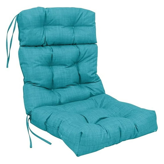 Tufted Chair Cushion - 22x45 Outdoor Seat & Back Cushion - Aqua Blue - UV & Weather Resistant - Patio Furniture Decor - Made in USA