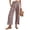 Brown, variant on Women's Gingham Palazzo Pants Smocked High Waist Wide Leg Trousers Casual Loose Plaid Cropped Slacks with Pockets 3/4 Length