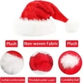 thumbnail image 2 of FH hristmas Hat, Santa Hat, Xmas Holiday Hat for Adults | Unisex Velvet Classic Santa Hat [Christmas & New Year Festive] - (Red-White), 2 of 5