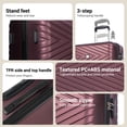 thumbnail image 3 of Travelhouse 4 Piece Hardshell Luggage Set Hardside Lightweight Suitcase with TSA Lock Spinner Wheels.(Wine Red), 3 of 7