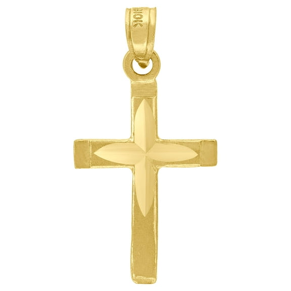 10kt Real Yellow Gold Womens Mens Unisex Cross Religious Charm Pendant