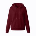 thumbnail image 7 of Tqcoqu Women's Cable Knit Textured Pullover Hoodie,Drawstring Hood Long Sleeve Loose Casual Sweatshirt Tops For Fall Winter,Wine Women's S-XXL, 7 of 7