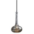 thumbnail image 1 of Diva At Home 19" Silver Mercury Glass Fluted Gourd Mini Ceiling Pendant Light, 1 of 2