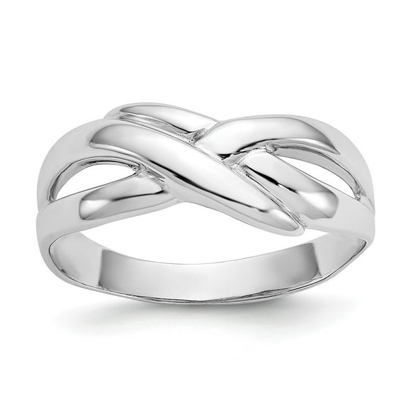 14K White Gold Ring Band Fashion Polished X Dome