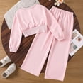 thumbnail image 4 of Mnyotv Back To School Outfits for Girls Sweet Long Sleeve Crop Sweatshirt and High Waisted Pants Size 7-8 Years, 4 of 7