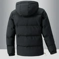 thumbnail image 3 of Tawop Mens Jackets Puffer Zip with Hood Pockets Outdoor Windproof Waterproof Solid Mens Clothes Oversize,Black,4XL, 3 of 7