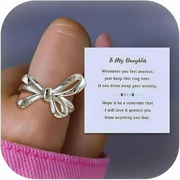 Daughter Gifts from Mom Fidget Ring Mother Daughter Rings Adjustable Open Multi-layered Spinner Rings Jewelry Mothers Day Gifts