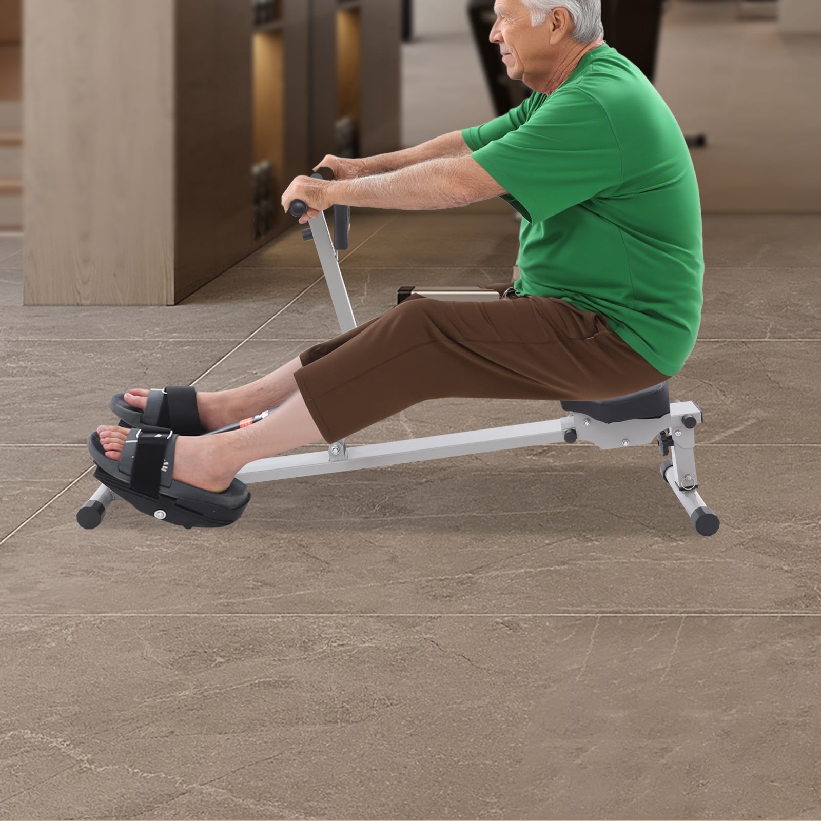 Rowing Machine, Home Rowing Machine, Foldable Rowing Exercise Machine, used in homes to exercise the muscles of the abdomen, limbs, back, shoulders, and the whole body