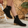 thumbnail image 4 of Wensltd Women's Side Zip Boots Pointed Toe Mid Heel Winter Short Style Dressy Boots Comfort Wear, 4 of 9