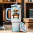 thumbnail image 4 of Nurse Coffee Messy Bun, Tumbler 40 Oz With Handle Lid And Straw, Tumblers Nurses Women Cups Student For Funny White Navy Blue Leopard Travel Nursing Er School, Nurse Gifts, 4 of 6