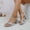 #0147-Silver, variant on Women's Glitter Block Heel Sandals, Sequined Open Toe High Heels with Adjustable Ankle Strap, Sparkly Chunky Heel Dressy Summer Shoes, Versatile Design for Party Wedding Evening Gift