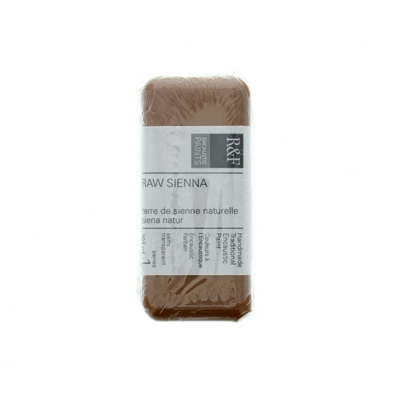 R&F Handmade Paints Encaustic Paint Cake, 104ml, Raw Sienna