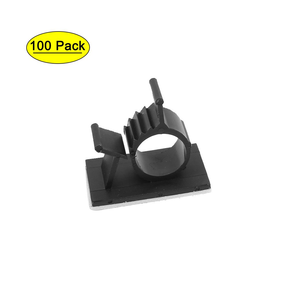 100Pcs Self Adhesive Adjustable Wire Cable Ties Clamp Sticker Clips