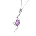 thumbnail image 2 of Galaxy Gold 14K Solid Gold 2.28 Carat Natural Diamond & Amethyst Drop Necklace for Women - White Gold Fine Jewelry, 2 of 3