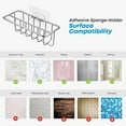 thumbnail image 6 of KESOL Adhesive Kitchen Sink Sponge Holder + Dish Cloth Hanger + Soap Holder, 2-in-1 Kitchen Sink Caddy, 304 Stainless Steel Rust Proof, Water Proof, No Drilling (Silver), 6 of 7