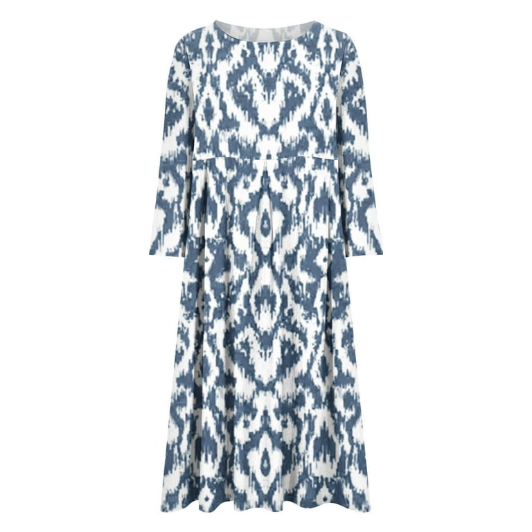 WJHWSX Fall Dresses for Women 2025,Womens Dresses,Dresses for Women,Long  Sleeve,Crew Neck,Breathable,Printed,3XL(US:14) - Walmart.com