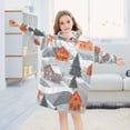 thumbnail image 5 of FORMRS Wearable Blanket Hoodie with Sleeves for Kids Cozy Flannel Sweatshirt, Gray Snow Houses, 5 of 7
