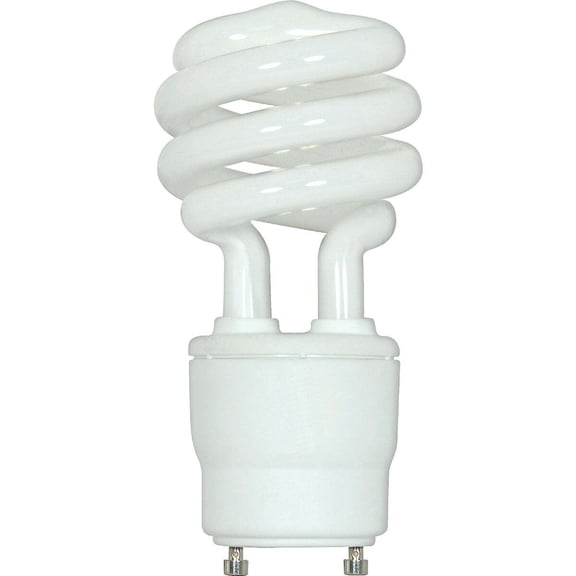 Satco S8204 - 15 watt; Mini Spiral Compact Fluorescent; 2700K; 82 CRI; GU24 base; 120 volts