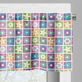 thumbnail image 3 of Ambesonne Floral Valance Pack of 2, Flowers in Squares Motif, 42"X18", Multicolor, 3 of 5