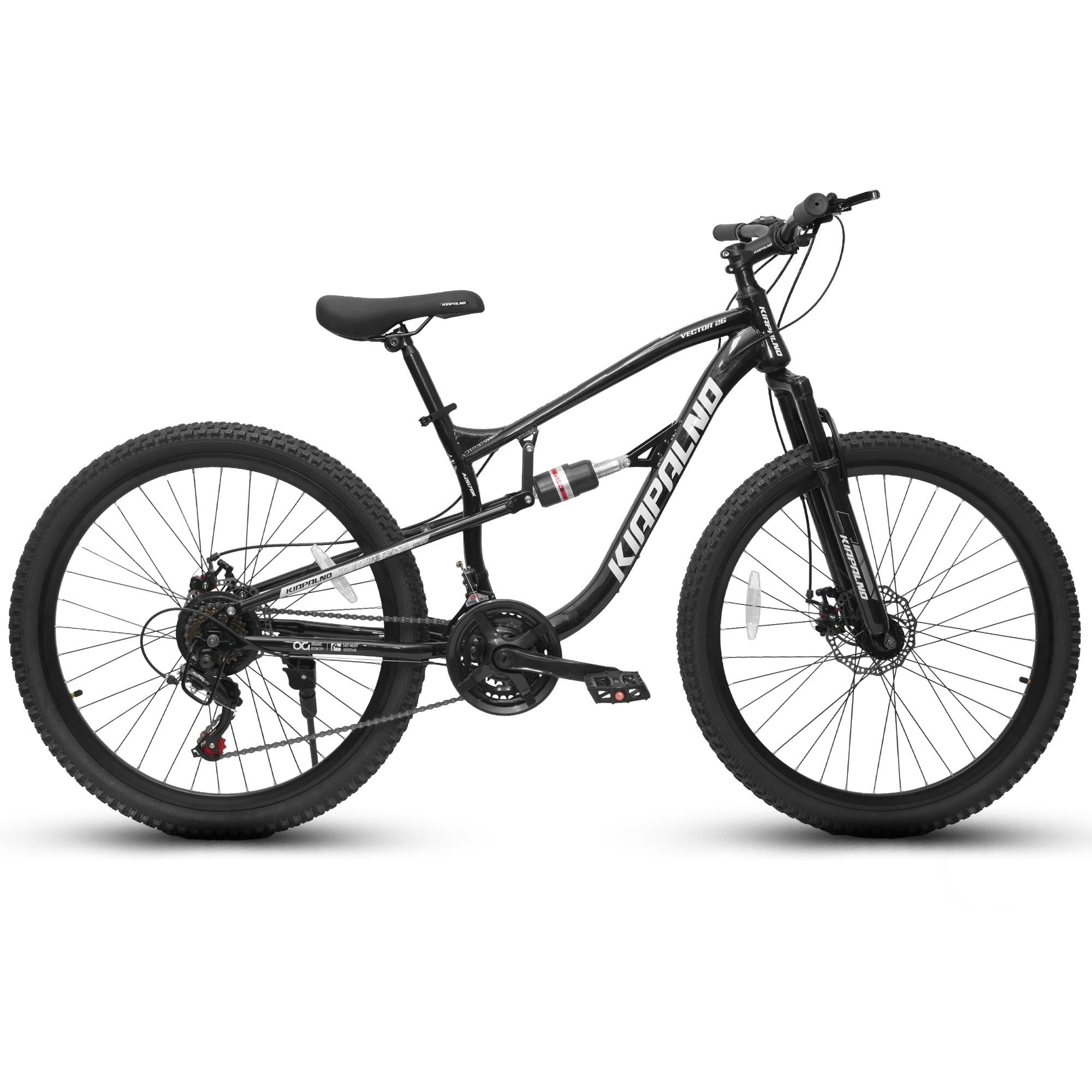 Ecarpat 26 inch Mountain Bike Full Suspension, 21 Speeds Dual Disc Brake Men Boys Bike for 10+ Years, Carbon Steel Frame, Trail Beach Snow Commuter City Bikes, Birthday Gift Choice