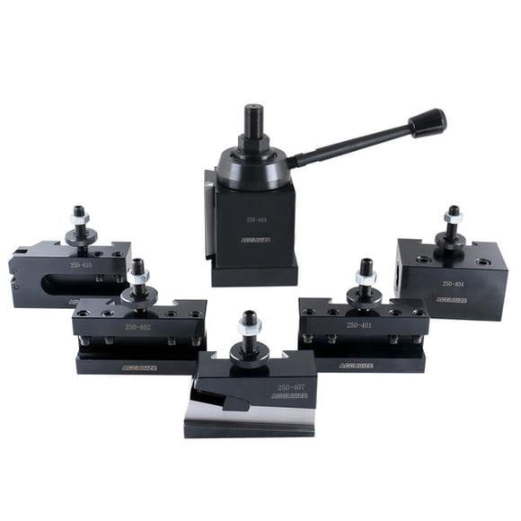 Accusize Ca Style Professional Wedge Type Quick Change Tool Post Set with 6 Pcs Tool Post Holders, for 14-20'' Swing, 0251-0444