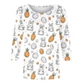 thumbnail image 5 of TaTaai Women Easter Festival Print 3/4 Sleeve Crew Neck Pullover Top Casual Fashion Ladies Spring Daily Street Wear Lightweight Breathable Non-See-Through No Fading Soft Top Gift, 5 of 5