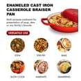 thumbnail image 5 of Bruntmor Enameled Nonstick Cast Iron Casserole Braiser Pan - 38-Quart Kitchen, 5 of 7