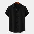 thumbnail image 2 of XuJwPNcy Men's Button down Shirts Short Sleeve Casual Shirts Summer Beach Shirts Solid Color Vacation Shirts with Pocket, 2 of 7