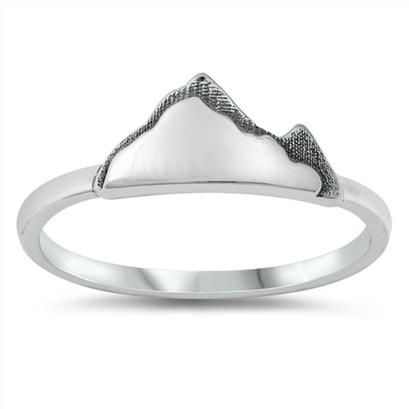 Classic High Polish Mountain Ring .925 Sterling Silver Band Jewelry Female Male Unisex Size 5