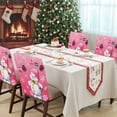 thumbnail image 4 of Christmas Snowman Chair Covers Set of 6 Winter Ball Snowflake Pink Decoration Chair Back Covers Stretch Removable Washable Slipcovers Protector for Dining Room Kitchen Party Decor, 4 of 5
