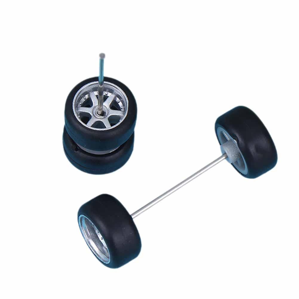 QUARKZMAN 4 Juegos De Llantas Y Neumáticos 1/64 Real Riders | Incluye Ejes Para Coches Diecast Y RC | Personalización Y Reparación