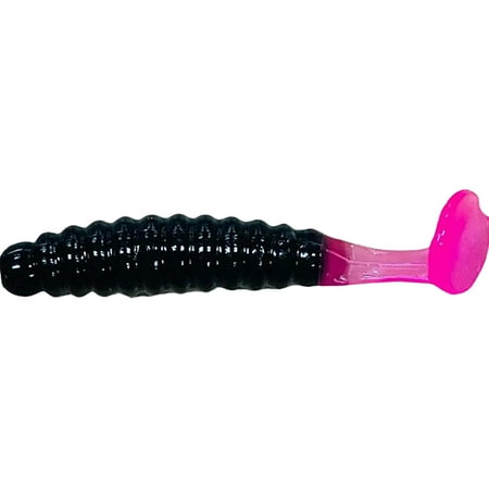 Charlie Brewer s Crappie Slider Grub Black/Pink