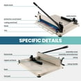 thumbnail image 3 of 17" Guillotine A3 Paper Cutter, 400 Sheet Capacity, Heavy Duty, Hardened Steel Blade, Movable Fence, Rotary Paper Trimmer for Business, Professional Use, Print Shops, 3 of 8