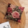 thumbnail image 6 of Pillowcase Vintage Elegant Popular Rose Floral Outdoor Square Pillow Cushion Cases Pink Rose Flowers Leaf Shabby Chic Beige Pink Throw Pillow 16"x16" Home Sofa Decor Pillowcase, 6 of 7
