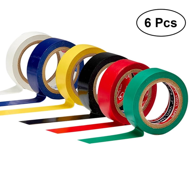 6 PCS 10M PVC Flame Retardant Adhesive Waterproof Electrical Tape Electrical Insulation Tape for DIY Industrial Home Use (6 Assorted Colors)
