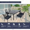 thumbnail image 2 of Mod Furniture Carter 7-Piece Modern Outdoor Patio Furniture Dining Set with All-Weather Aluminum Frames, 6 Padded Dining Chairs and 72"x40" Slat Table, 2 of 12