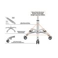 thumbnail image 5 of Rolling Stool Task Chair Drafting Adjustable with Wheels and Backrest Heavy Duty for Office Kitchen Medical Dentist Shop Lab and Home(Without Footrest), 5 of 5