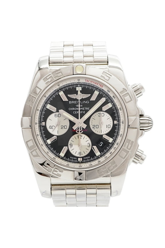 Pre-Owned Breitling Chronomat 44 AB0110 Black Dial Men's Watch