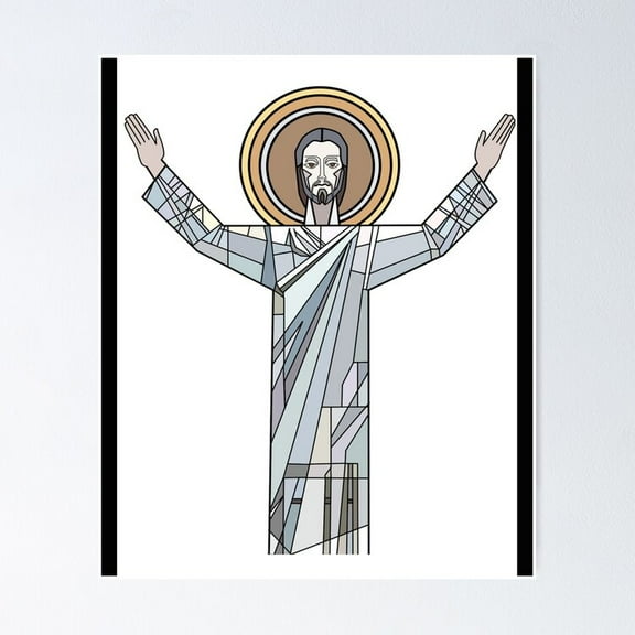 Kna Prints - Touchdown Jesus Poster Poster Wall Art Print For Home Decor, Living Room, Bedroom, Office, UNFRAMED-8x12