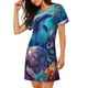 thumbnail image 2 of Disketp Underwater Turtle Dolphin Octopus para Camisón Corto de Manga Corta para Mujeres, Camisón Cómodo con Escote Redondo, Bonito y Confortable, 2 of 6