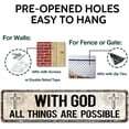 thumbnail image 3 of With God All Things Are Possible,Religious Wall Decor,Scripture Wall Art,Catholic Christian Gifts for Men, 4" by 16" Tin Plaque for Home, 3 of 5