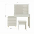 thumbnail image 5 of LED Lighted Makeup Vanity Table with Mirror - White Beauty Station with Storage Drawers, Matching Stool, and Organizing Compartments for Makeup Brushes and Cosmetics, 5 of 9