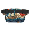 thumbnail image 3 of Disketp Whimsical Sailboat Ocean Art Riñonera de Doble Capa, Bolsa de Cintura Ajustable para Viajes, Correr y Senderismo, Riñonera Ligera para Hombre y Mujer, 3 of 9