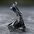 thumbnail image 4 of ZMY Home Biker Ring Stainless Steel Giant Jewelry Cool Punk Rock Horned King of Demon Skull Ring (10), 4 of 8