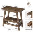 thumbnail image 3 of Finmind Solid Wood End Table, 2-Tier Narrow Side Table with a-Frame for Small Spaces, Farmhouse Rustic Style, Living Room or Bedroom, 3 of 11