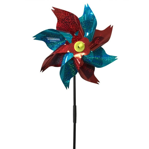 Bird Repellent Windmill Lawn Pinwheel Toy Sparkly Colorful With Stakes Hausse Farm For Garden Decor Reflective Pinwheels